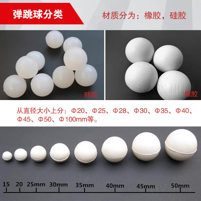 彈跳球由：硅膠于橡膠兩種材質。不同材質有不同的優勢。